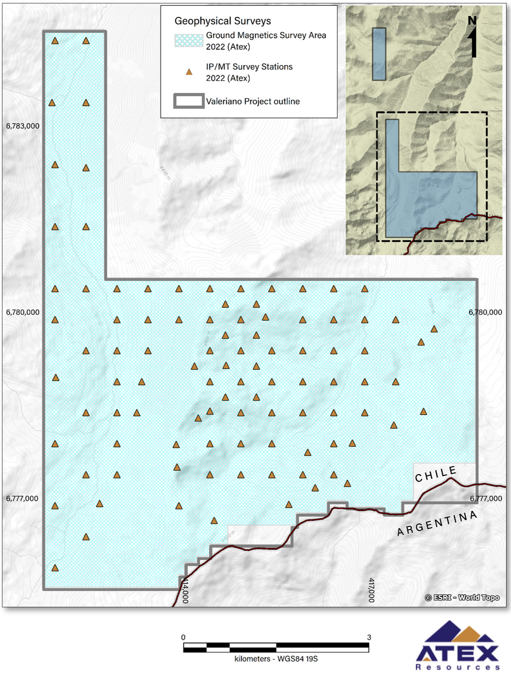 Figure 1: ATEX geophysical surveys coverage area